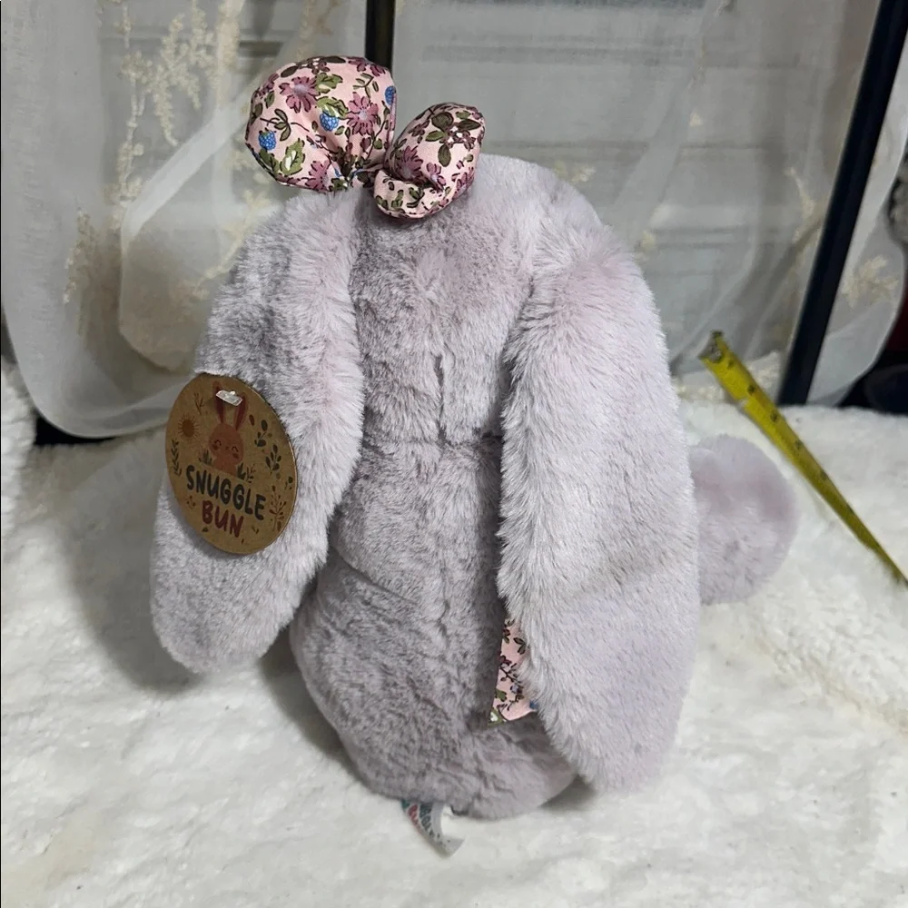 Snuggle bunny lavender with floral bow stuffy